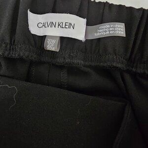 Black Calvin Klein elastic back waist straight leg pants